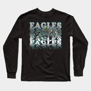 Eagles Retro Vintage Style with Bald Eagle Long Sleeve T-Shirt